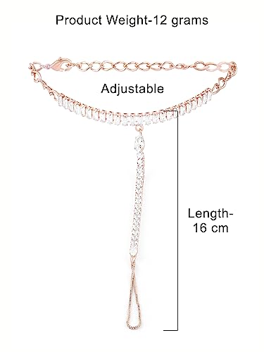 CZ Brass Hand Harness Bracelet For Women
