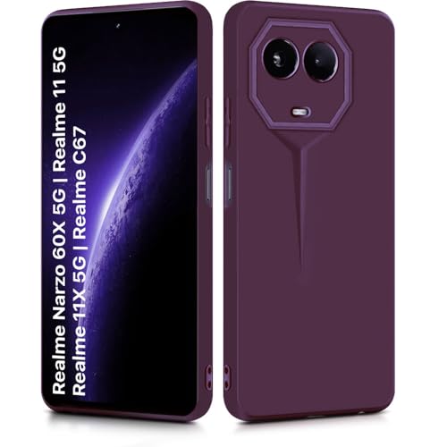 Image of WOW IMAGINE Slim Back Cover for Realme Narzo 60X 5G | Realme 11X 5G | 11X 5G | C67 5G | Blade Series Ultra Thin Case | Camera Protection | Soft Matte Silicone Flexible Mobile Case - Purple