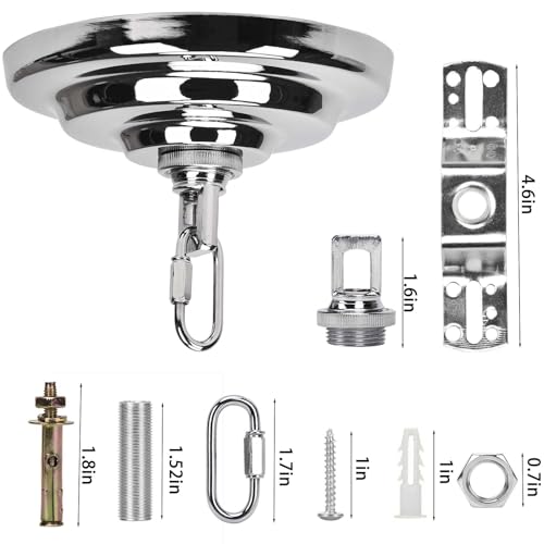 Image of Sangle Soppfy Vingage Canopy Kit and Pendant Light Fixture Chain for Chandelier or Swag Light Fixtures,Maximum Weight of 60 Pounds, 6 feet,Heavy Duty,5 Inches Diameter (Silver)
