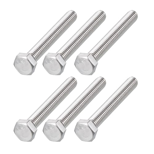 Image of METALLIXITY Hex Head Bolts (5 /16-18 x 2-1 /2 inch) 6Pcs, 304 Stainless Steel 18-8, Fully Threaded, External Hex Drive, Plain Finish, Hex Head Screw Bolt, Silver