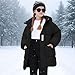 BFAFEN Girls Fashion Tops Boys Girls Winter Coat Thicken Thermal Mid Length Down Jacket Cozy Warm Puffer Jacket with Hood School Ski Cardigan