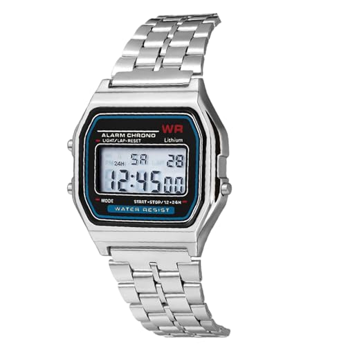 Licsaliwe �f�W�^���E�H�b�` F91W LED �X�|�[�c�r���v - ���߉\�ȓd�q���v �X�`�[���X�g���b�v�t�� �r�W�l�X�p, �V���o�[, Sliver, �J�W���A���B