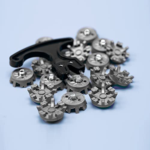 Solm8 - Screw In Spikes Replacement For Golf Shoes & Cricket Spikes, Easy To Install Metal Threading Screw Size ¼ Inch (23 Count + 1 Spanner) #TOP6