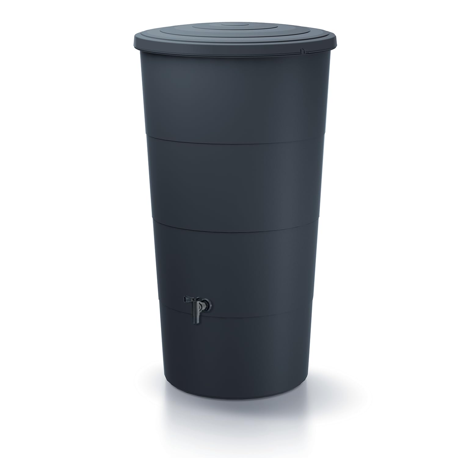Depósito de agua de lluvia suave 200 l | Ø60 x 106,6 cm | Incluye grifo y sistema de recogida de agua | Cisterna de jardín | Color negro diseño moderno