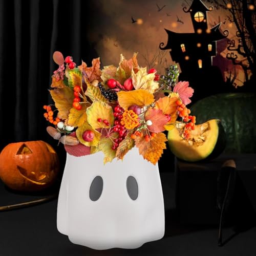 Ghost Bucket Planter, Cute Ghost Indoor Outdoor Decorative Pot, Halloween Candy Bowl, Funny Ghost Bucket Vase Planter, Candy Bowl Decor, Booty Ghost Pot for Flowers, Gifts for Halloween Christmas - Image 6