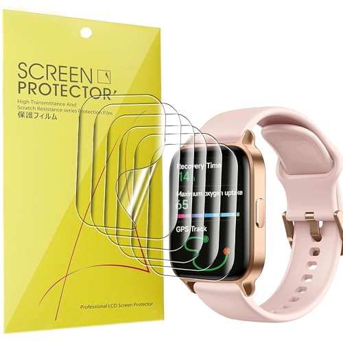 Lamshaw Compatible with ICE WATCH Smart Watches Screen Protector, Full Coverage TPU Clear Film Compatible with ICE WATCH ICE Fit 1.0 1.78 inches (TPU-6Pack)