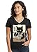 Cat Eating Ramen T-Shirt, Funny Kitty Gift Kawaii Japanese Anime Shirt for Women - (Vneck,M)