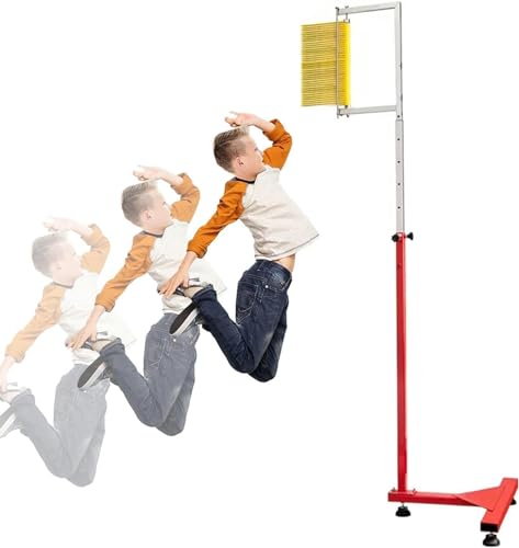 CIADAZ Adjustable Vertical Jump Tester, 4.6-9.8 Feet Metal Basketball Training Equipment Jump Power Meter with Stable Base, Simple Installation (Color