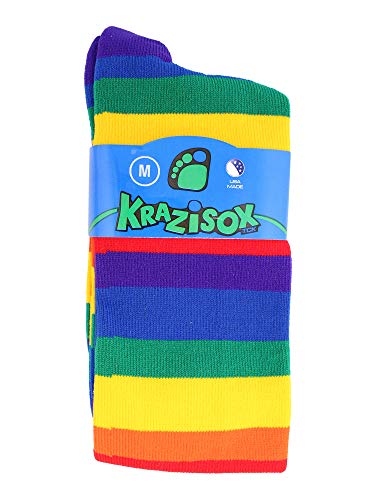Image of Krazisox Rainbow Stripes Over the Calf Socks