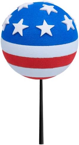USA Patriotic American Flag Car Decor Antenna Ball Topper Auto Accessory - Fits Thin Style Antenna
