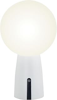 Zafferano, Olimpia Pro Lampe, Wiederaufladbare und Kabellose Tischlampe mit Touch Control, Geeignet für den Innen- und Außenbereich, Dimmer, 3000 K, Höhe 26 cm, Farbe Weiß