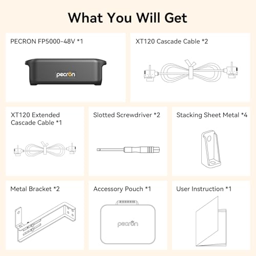 Image of PECRON FP5000-48V Extra Battery, 5120Wh LiFePO4 Battery