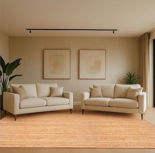 Hausattire Hand Woven Jute Braided Area Rug, 9’x12’ – Natural,