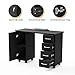 LEADZM Manicure Table Nail Desk w/Cabinet, Drawers, Wheels & Arm Rest, Spa Salon Beauty Home Wooden Technician Workstation Nail Art Equipment for Nail Tech, 43.3