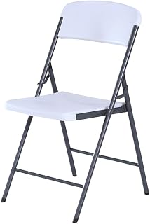 LIFETIME 92125 Silla Plegable, 47x50x84.5 cm, Patas Plegables, Color Blanco, Protección UV, Resistente al Agua, Material Polietileno Alta Densidad, Topes de Goma, Peso máximo 110 kg