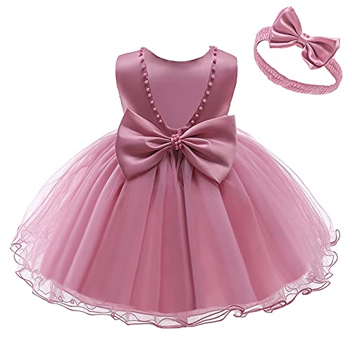 Vestido de niña de flores de princesa elegante con lazo de tul y espalda descubierta