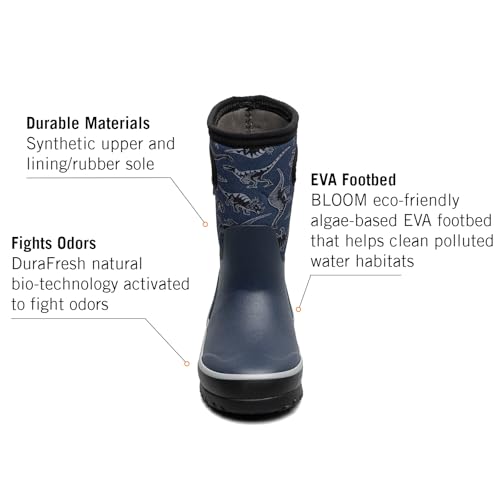 Image of BOGS Grasp Kids Waterproof Rain Boots, Insulated Winter Snow Boots | Winter Boots, for Rain, Snow & Mud with Easy Pull-On Handles for Toddlers, Boys & Girls, All-Weather Protection