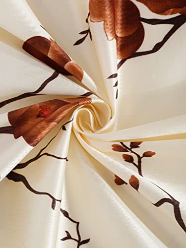 Image of Fashion String 2 Pieces Solid Patch 3D Tulip Eyelet Polyester Door Curtains - 7 Feet, Brown