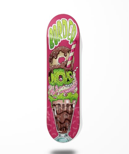 Border monopatín Skate Skateboard Deck Tabla - Ice Cream Pink 8.0