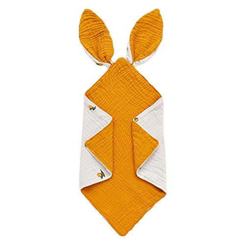 Sombreros de oveja para niños, toalla con orejas de conejo, manta de algodón para bebé, toalla de doble capa, toalla para eructos, toalla cuadrada (E, talla única)