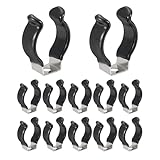 QUARKZMAN 12Stück T8 U Clips Halterung Halter Aus 304 Edelstahl LED Leuchtstoffröhren Clip Lampen Halterung Für 20mm 25/32" Lichtröhren Stangen Montagezubehör 35mm H Schwarz