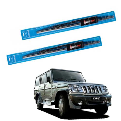 Image of Windshield Car Wiper Blades Metal Frame Water Repellant Cleaning Wiper Blades Refills Best for Mahindra Bolero (2000 Onwards) Dr 16 inch /Pa 16 inch