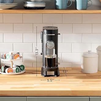 Coffee Maker | Single Serve |Brew with Coffee Pods & Grounds| Compatible with K-Cup Coffee Pods | 4 Brew Styles, up to 24oz Cup Sizes & 56oz Removable Reservoir | Black | PB051