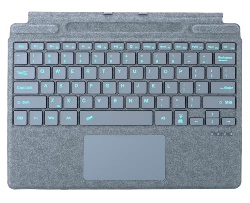 Teclado Bluetooth para Surface Pro 11 10 9 8 Copilot+ PC con Trackpad Idioma Alemán QWERTZ Azul Hielo
