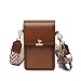 Produktbild HAIWILL Handy Umhängetasche Damen, Mini Bag für Handy Frau PU Leder Schultertasche Brieftasche Elegant Umhängetasche Breiter Gurt Damen für iPhone 14/14 Pro Max/13/12/11/XR, Handy bis zu 6.5' (Braun)
