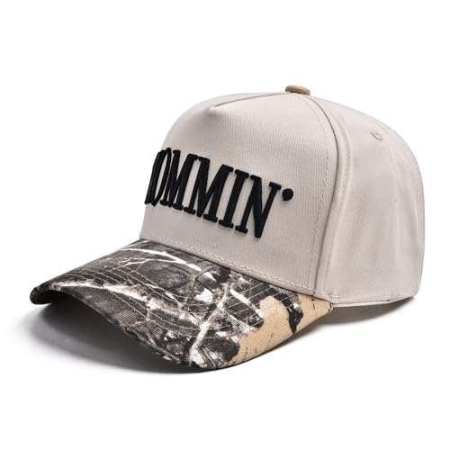 Image of Mommin Trucker Hat, Adjustable Embroidered Vintage Two-Tone Mama Baseball Cap