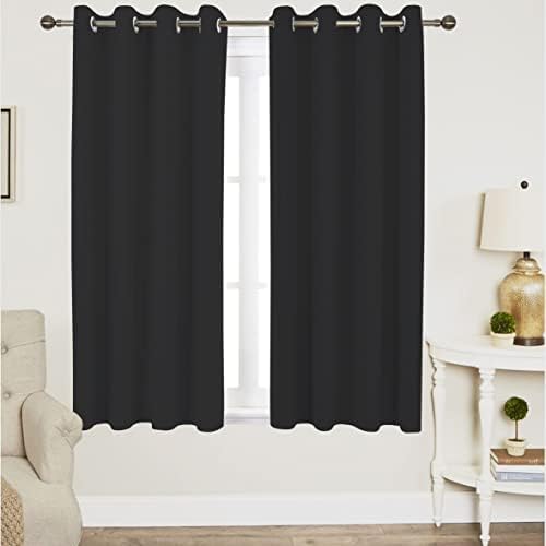 Tiny Break Room Darkening Orange Curtains - Eco friendly & Safe - 100% Cotton Curtains for living room and bedroom Drapes, 55 x 90 Inch, Set of 2 Panels, Orange