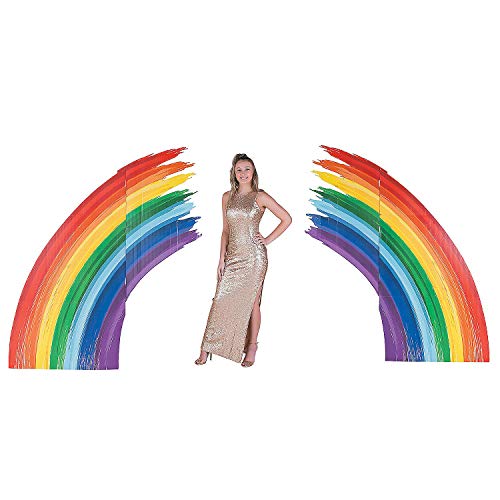 Fun Express - Rainbow Brush Strokes Standup Set 2pc - Party Decor - Large Decor - 3 - D Stand Ups - 1 Piece