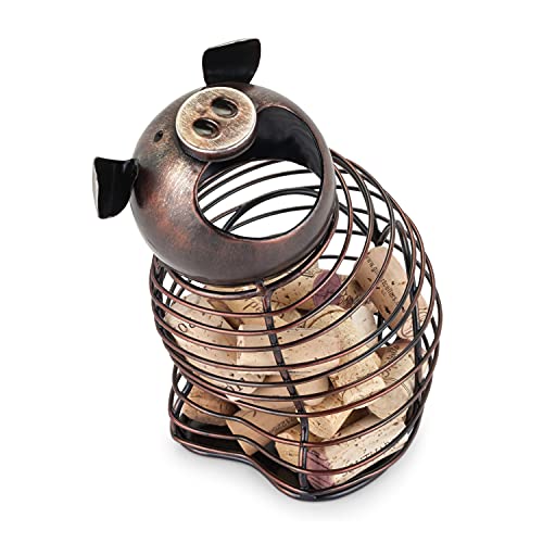 True Oink Pig Cork Holder, Stainless Steel With Rustic Finish, Set Of 1 #TOP6