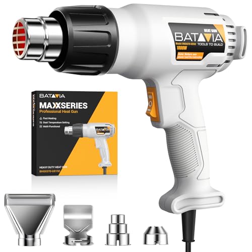 Heat Gun - BATAVIA Dual Protection Fuses 1800W Heavy Duty Fast Heat Hot Air Gun with 752℉&1112℉...