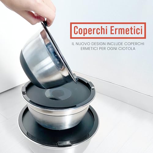 Chef Pomodoro Set Ciotole Cucina con Coperchio