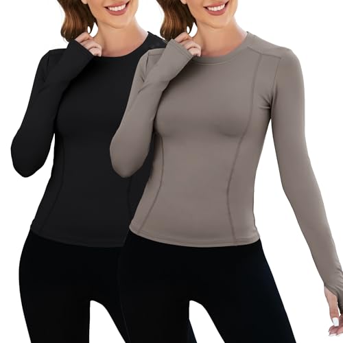 Image of Loovoo Women Workout Shirts, 1 /2 /3 Pack Short Sleeve Compression Tee | Tight Fit Gym Basic Tops, Athletic Quick Dry Crew Neck 4-Way Stretch, Flat Seams Ideal for Yoga, Gym, Running and Daily Wear
