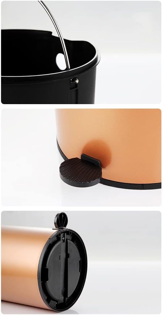 NOLLAM Papelera Bote de basura con Pedal de 8L con tapa, bote de basura moderno de acero inoxidable, para dormitorio, oficina, cocina, papelera, cesto de basura Basurero Cocina