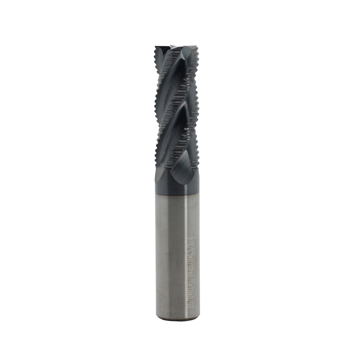 Roughing End Mill JESTUOUS Carbide Square Nose 4 Flute Fine Tooth Bit 5/8" Shank Dia. 1-5/8" Flute Length for Milling Metal Steels,1 Piece