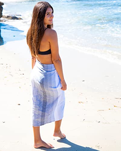 Teema Large Turkish Beach Towel - 100% Turkish Cotton - Sand Free - Fast Drying - Versatile And Multi-Use - The Layers (Grey) #TOP6