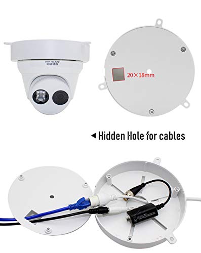 BeElion Universal Dome Camera Junction Box Mount Bracket for Dome Bullet Cameras Less Than Diameter 5.31\", Hidden Junction Box - Thumbnail 4