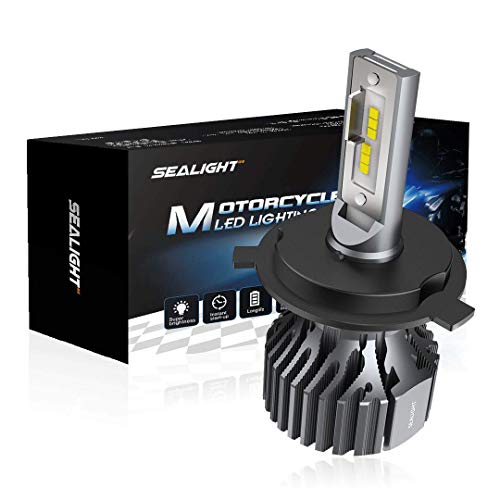 SEALIGHT H4 9003 LED Motorcycle Headlight bulb Hi/Lo Beam Conversion Kit 6000LM White