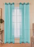 2-pc. 84'' Sea Breeze Sheer Curtain Panel Set 84'' Blue