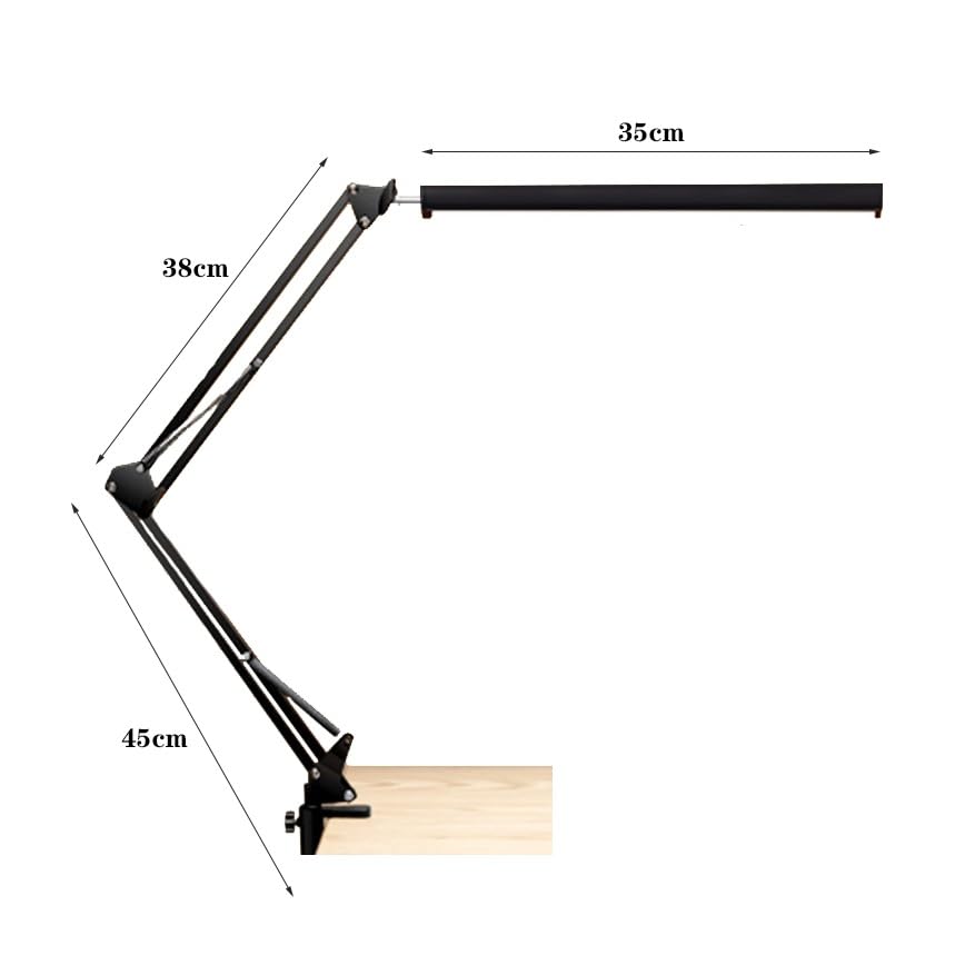 Lampa biurkowa Lampa biurkowa LED z zaciskiem, metalowa lampa wysięgnikiem, składana lampka do czytania chroniąca oczy, 3 tryby kolorów i płynne przyciemnianie, używana w biurze domowym
