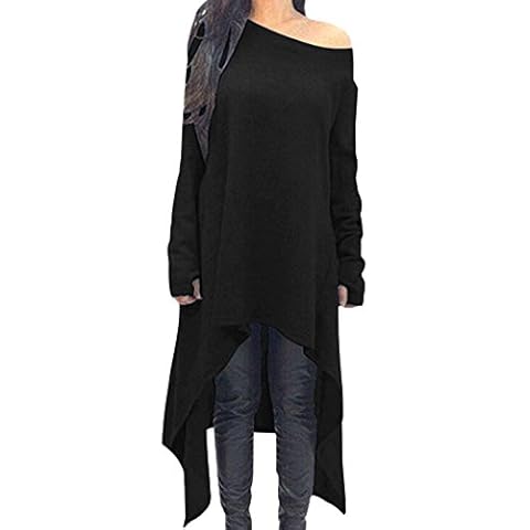 ZANZEA Vestido de Punto Manga Larga Talla Grande Cover