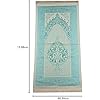 ihvan online Muslim Prayer Rug and Prayer Beads with Elegant Design Cylinder Gift Box, Janamaz, Soft Sajadah, Islamic Gifts Set, Portable Prayers Carpet Mat, Taffeta Fabric, Blue
