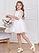 PHIRAMIN Toddler Flower Girl Ivory White Dress Shoes Size 7-Girl Ballet Flats Wedding Party