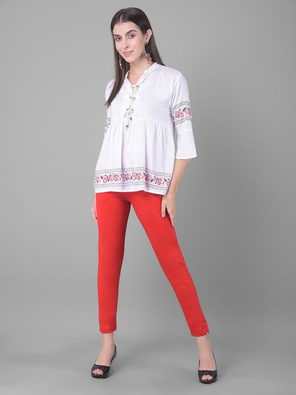 Image of Comfort Lady Women Cotton Blend Regular Fit for Casual,Formal and Daily Use Kurti Pants with Front Pocket