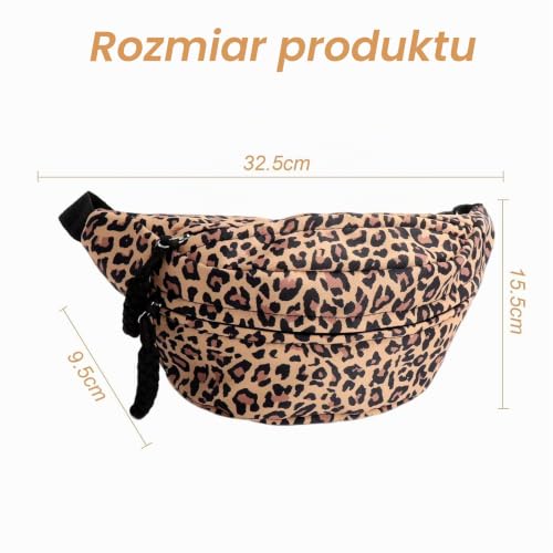 Torba w panterkę, dla kobiet i mężczyzn, nylon, torba na ramię, wzór crossbody z regulowanym paskiem, duża pojemność, wiele kieszeni, ultralekka z nylonu, modna na podróż, zakupy, Al