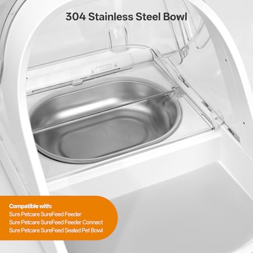 Stainless Steel Bowl for Automatic Microchip Cat Pet Feeder, Design for Keeping Food Fresh and Reducing Odor, 2 Pcs+1 Grey Mat - Image 2