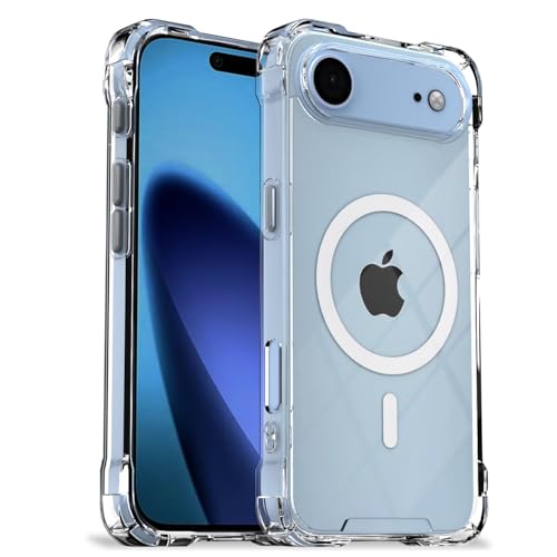 Image of Pikkme Back Cover for iPhone 17 Air Mag-Safe Shockproof PC + TPU Protective Case Magnetic Support Bumper Case (Transparent Mag-Safe)